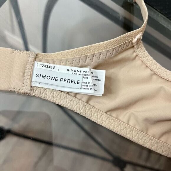 Simone Perele Women's Size 32E Eden 3D Lace Trim Underwired Demi Bra Beige - Picture 6 of 10
